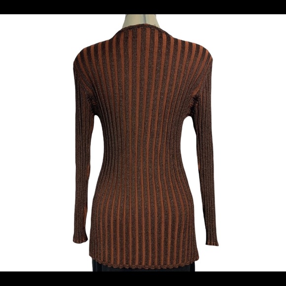 Olsen Collection Brown striped sweater size 12 - Picture 2 of 9
